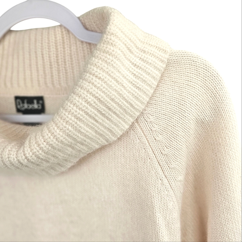 RAFAELLA Ivory Cream Angora Lambswool  Blend 3/4 Sleeve Cowl Neck Sweater XL - Picture 11 of 11